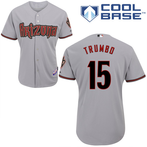 Mark Trumbo #15 MLB Jersey-Arizona Diamondbacks Men's Authentic Road Gray Cool Base Baseball Jersey